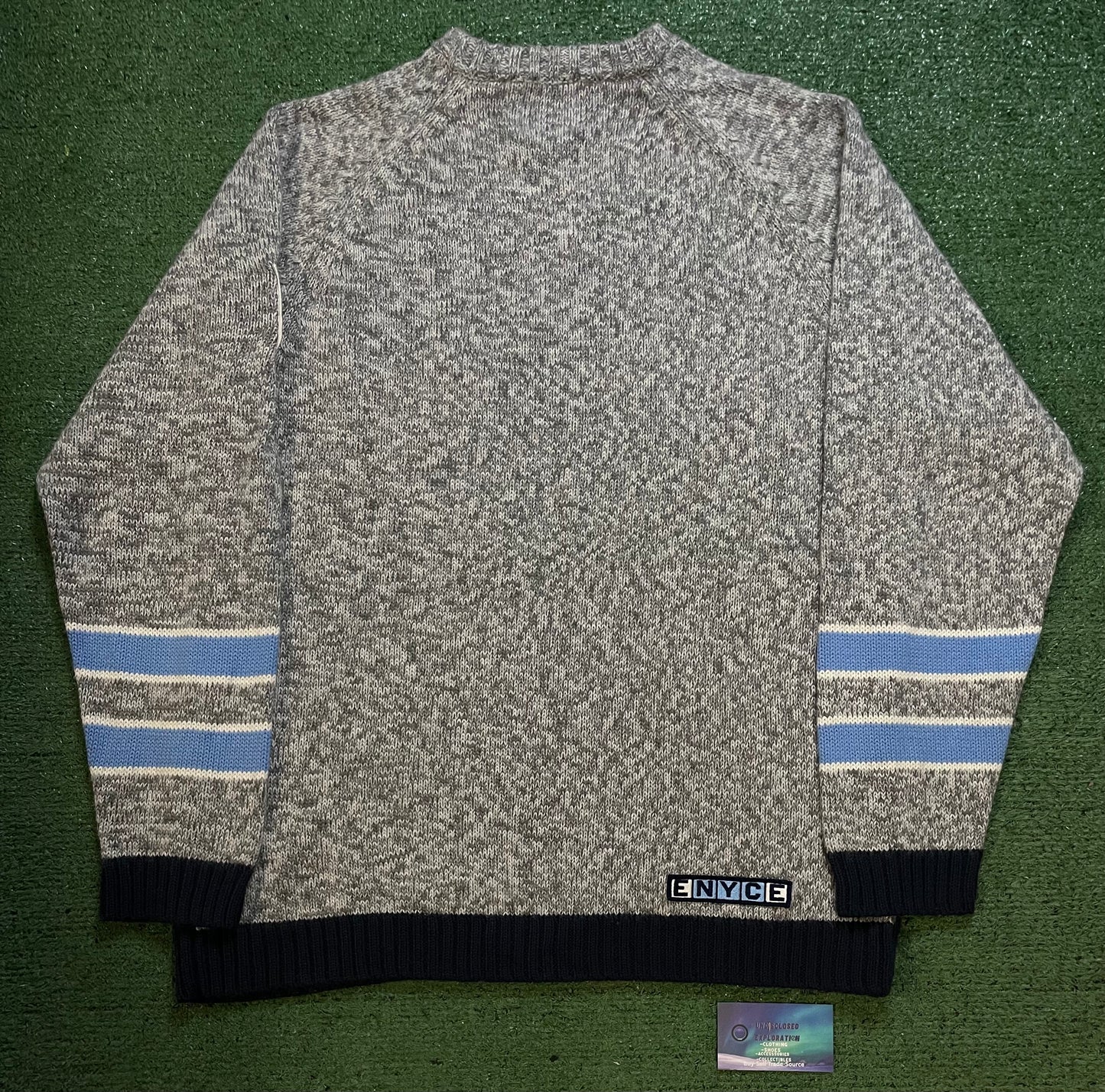 Vintage ENYCE blue and grey knit crewneck