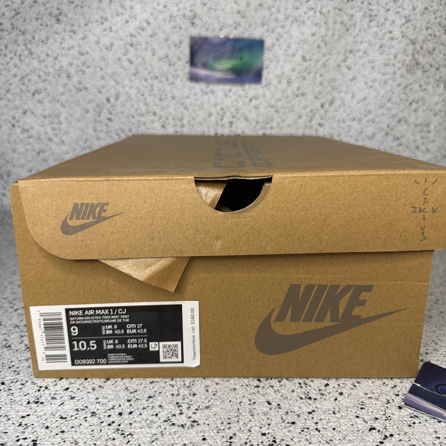 Nike Air Max 1 Travis Scott Saturn Gold 9 Men/10.5 Women “Preowned”