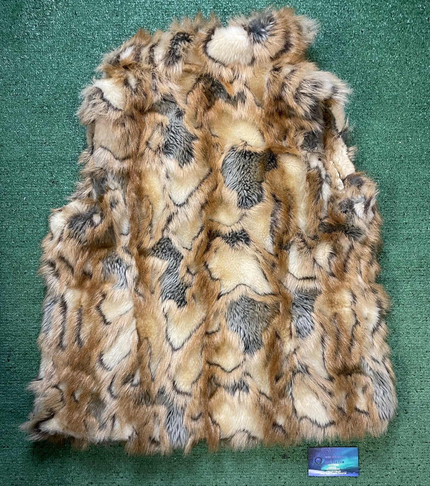 Rachel Zoe Camel Brown Tan Leopard Faux Fur Satin Lined Vest