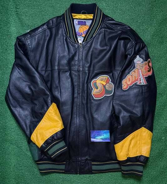 Vintage Seattle SuperSonics Jacket Leather G-III banks