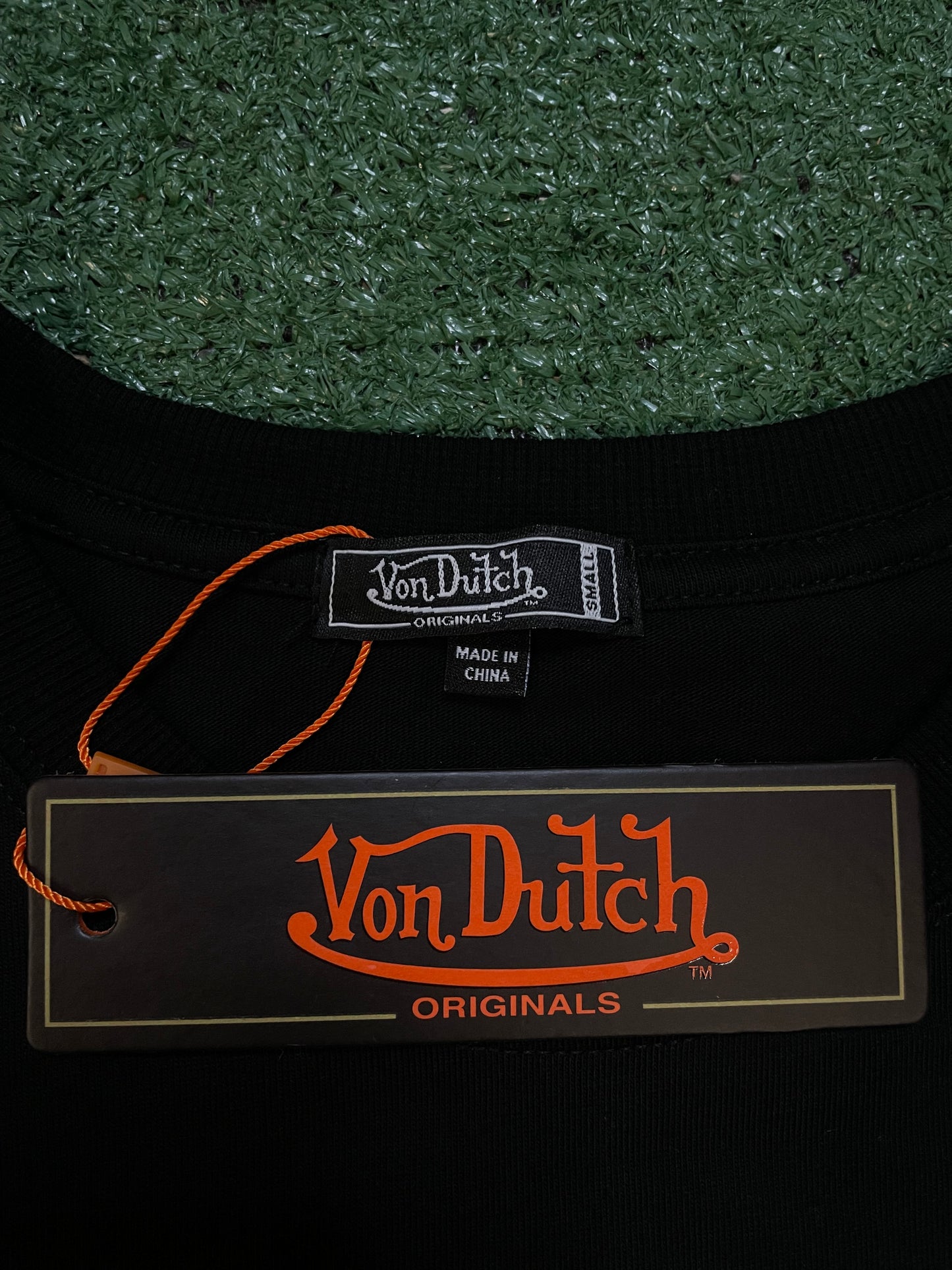 Von Dutch black rhinestone tee