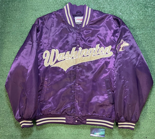 Vintage Washington Huskies university of Washington satin bomber jacket