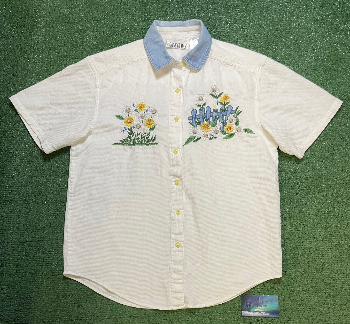 Casey & Max  embroidered floral button up