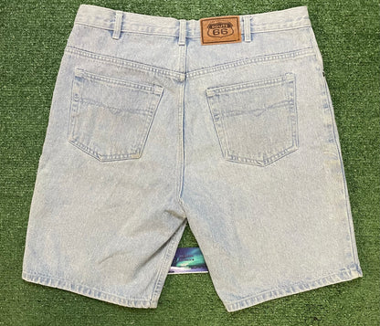 Vintage 1990s Route 66 light wash Jean shorts