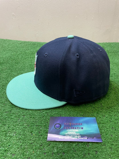 Seattle Mariners navy and teal 20th anniversary  new era fitted hat
