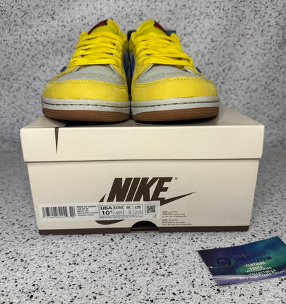 Jordan 1 Low Travis Scott Canary 9 Men/10.5 Women “Preowned”