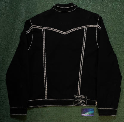 True Religion black & white jean jacket