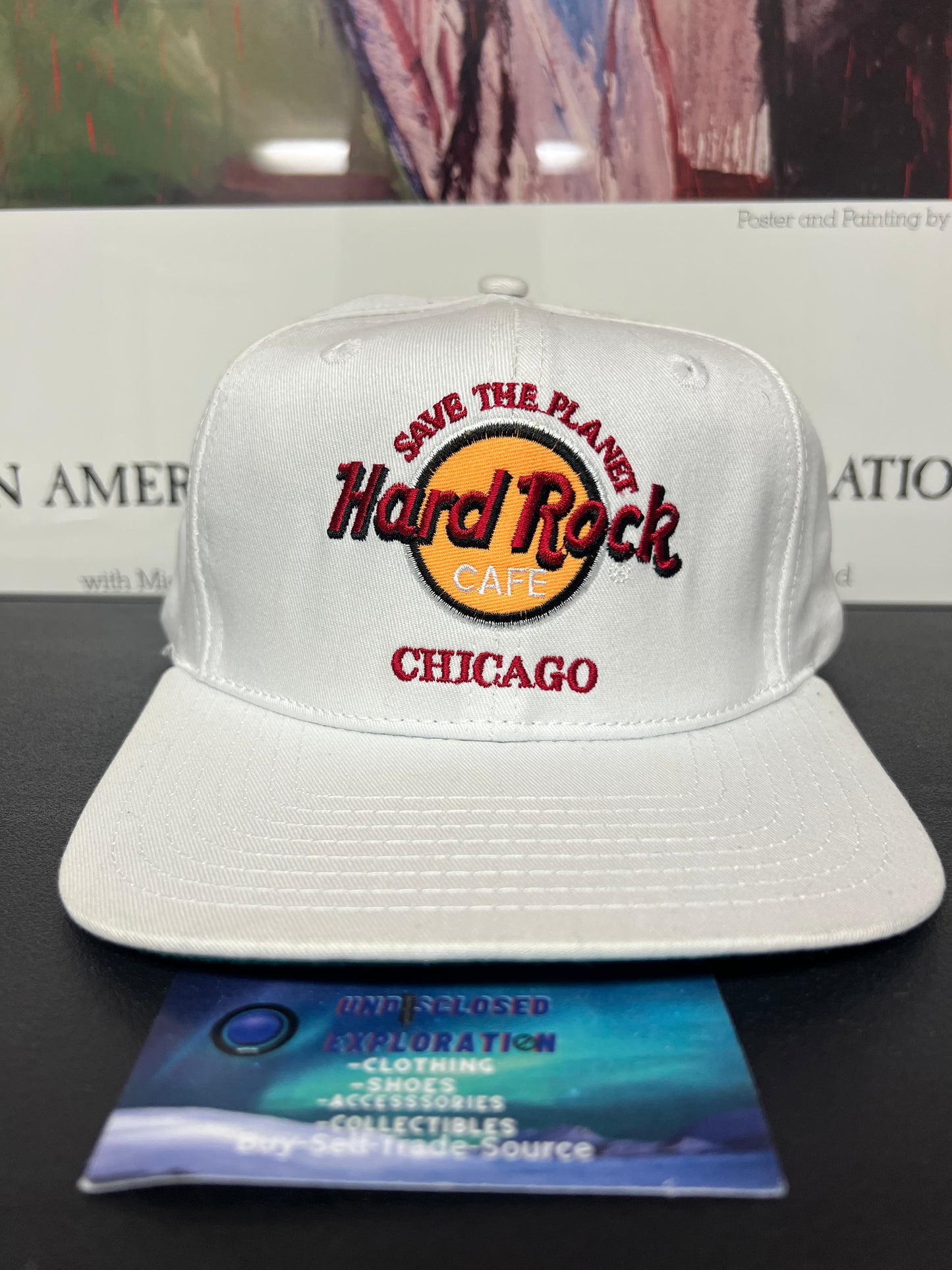 Vintage 1990s Hard Rock Cafe Chicago save the planet hat