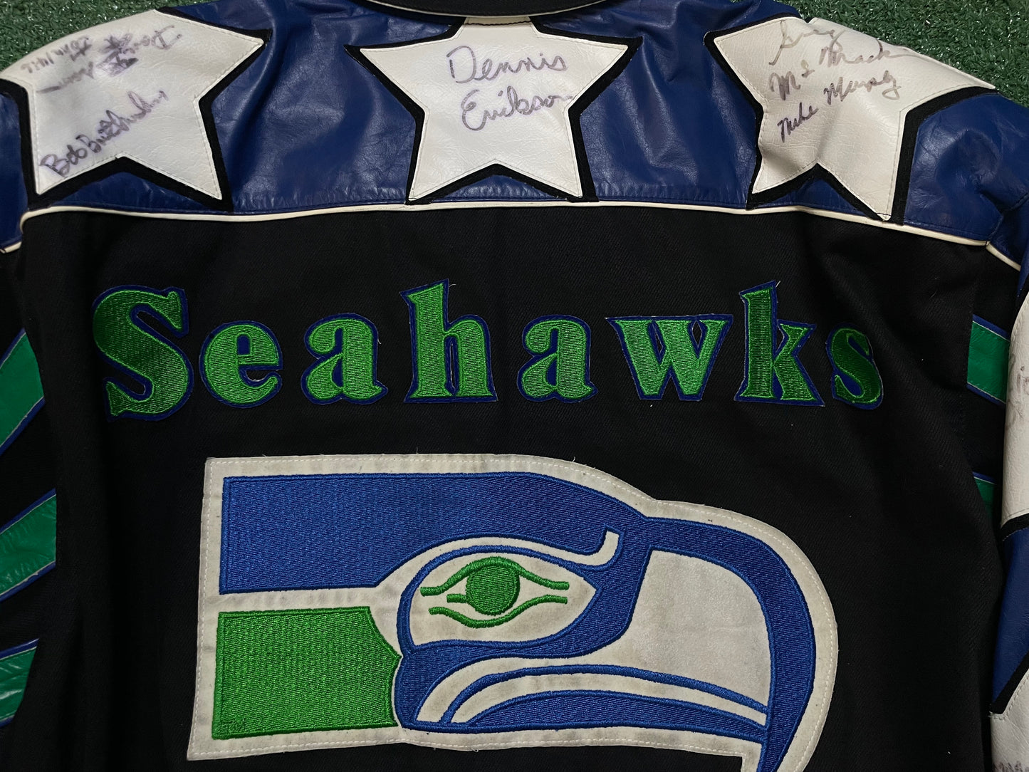Vintage 1990s Seattle Seahawks Jeff Hamilton reversible Jacket