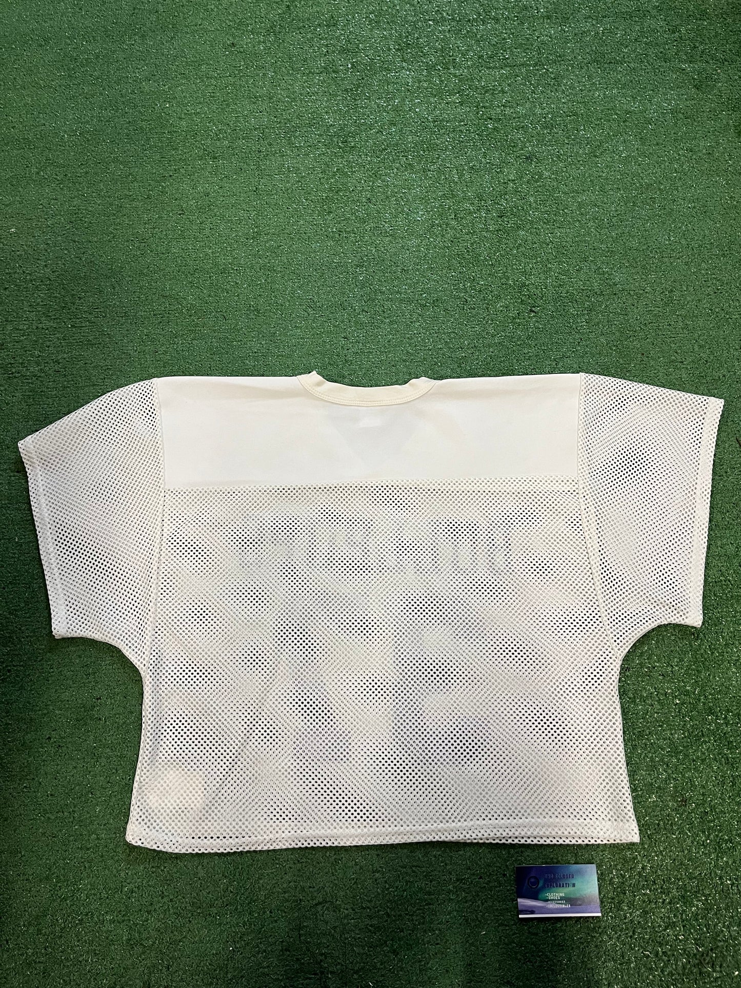 Vintage 1990s Russell Mesh Football cropped bullpups jersey