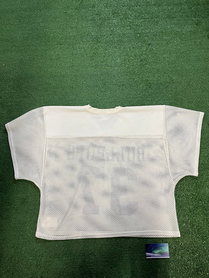 Vintage 1990s Russell Mesh Football cropped bullpups jersey