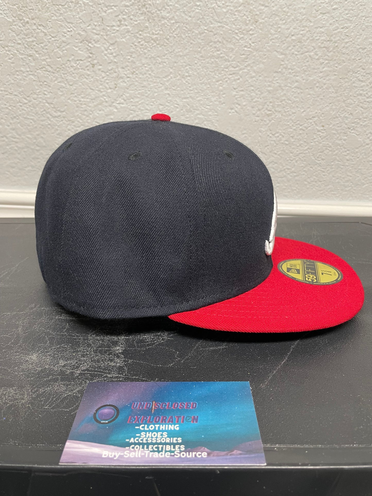 Atlanta Braves new era navy & red fitted hat