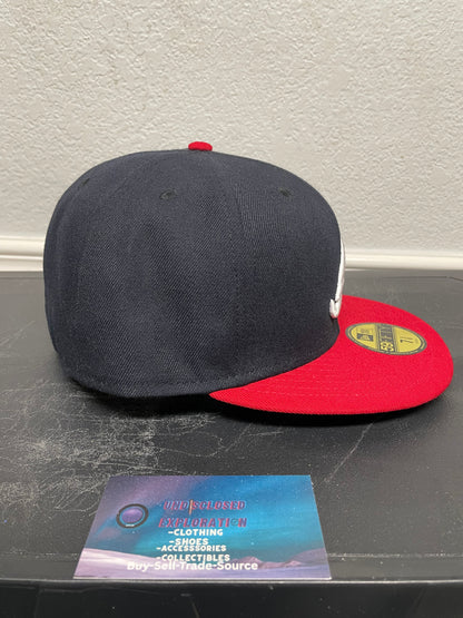 Atlanta Braves new era navy & red fitted hat