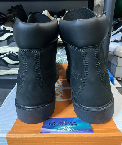 Timberland black 6 inch boots size 9.5men/11women