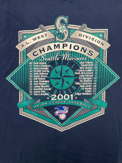 Vintage 2000s Seattle Mariners west division champions tee