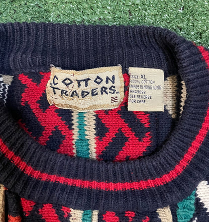 Vintage 1990s Cotton Traders Coogi style 3D knit