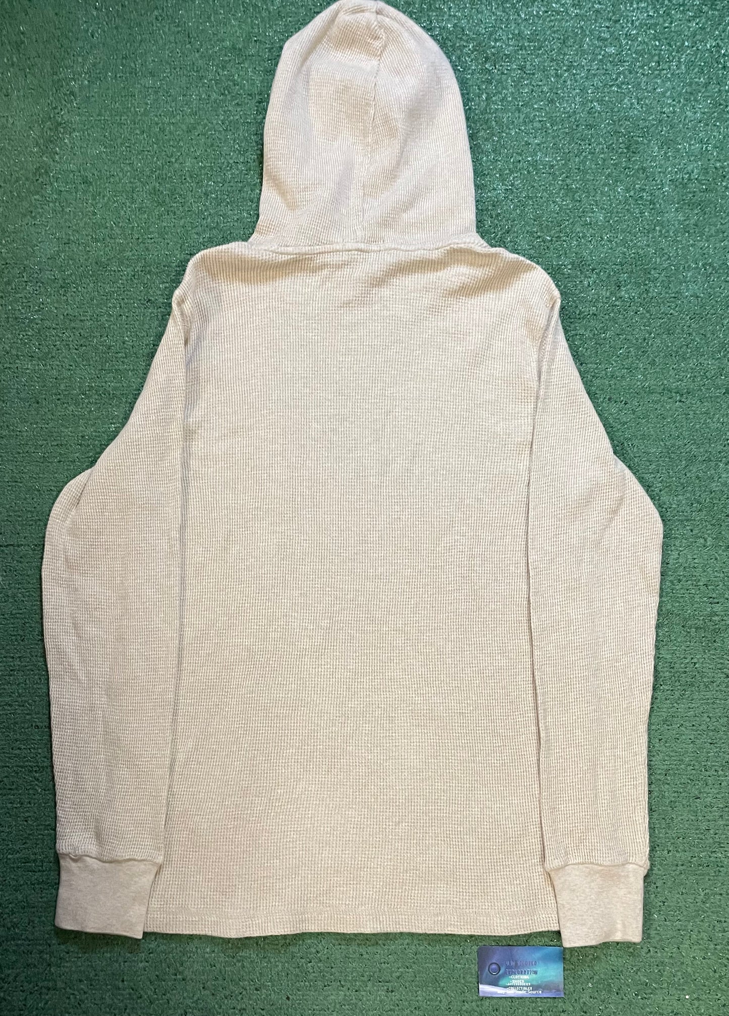 Polo Ralph Lauren textured waffle-knit tan hoodie