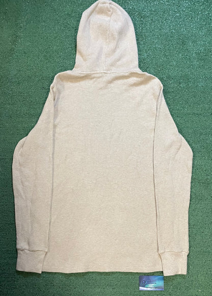 Polo Ralph Lauren textured waffle-knit tan hoodie