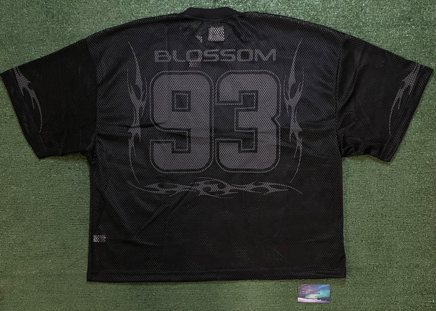 Midnight blossom mesh jersey