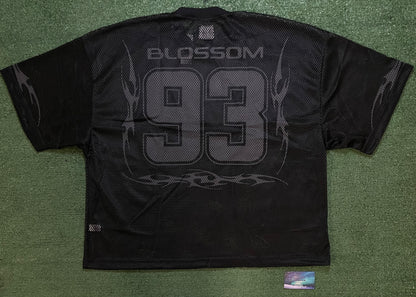Midnight blossom mesh jersey