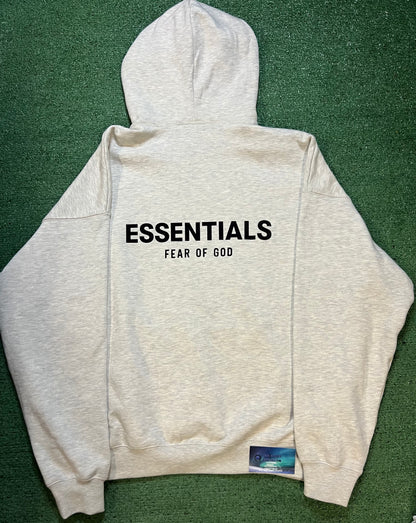 Fear of god essentials light oatmeal hoodie