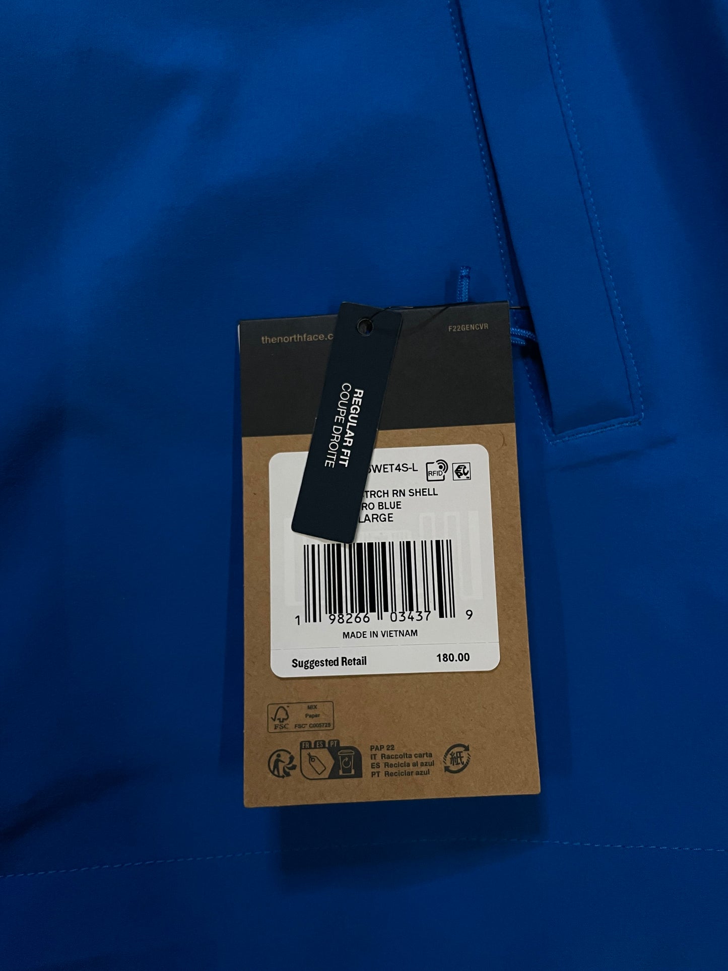 The North Face  Active Stretch  blue Rain Shell jacket