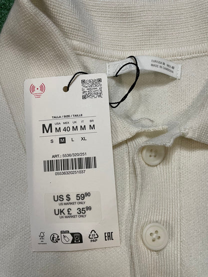 Zara beige longsleeve polo
