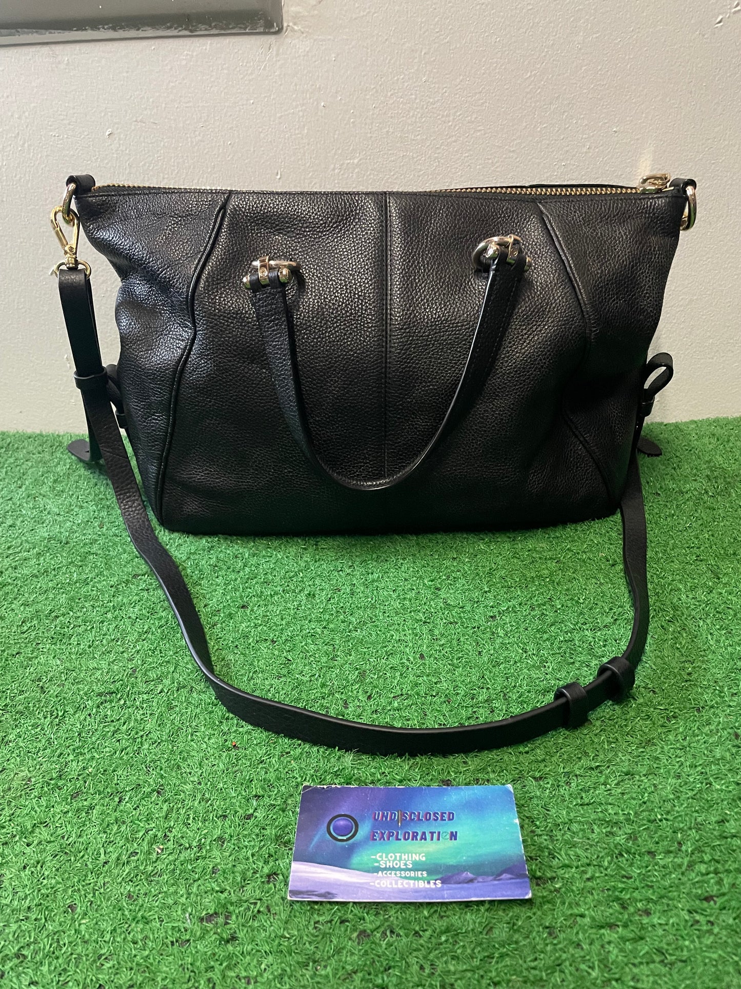 Coach black leather prairie satchel bag
