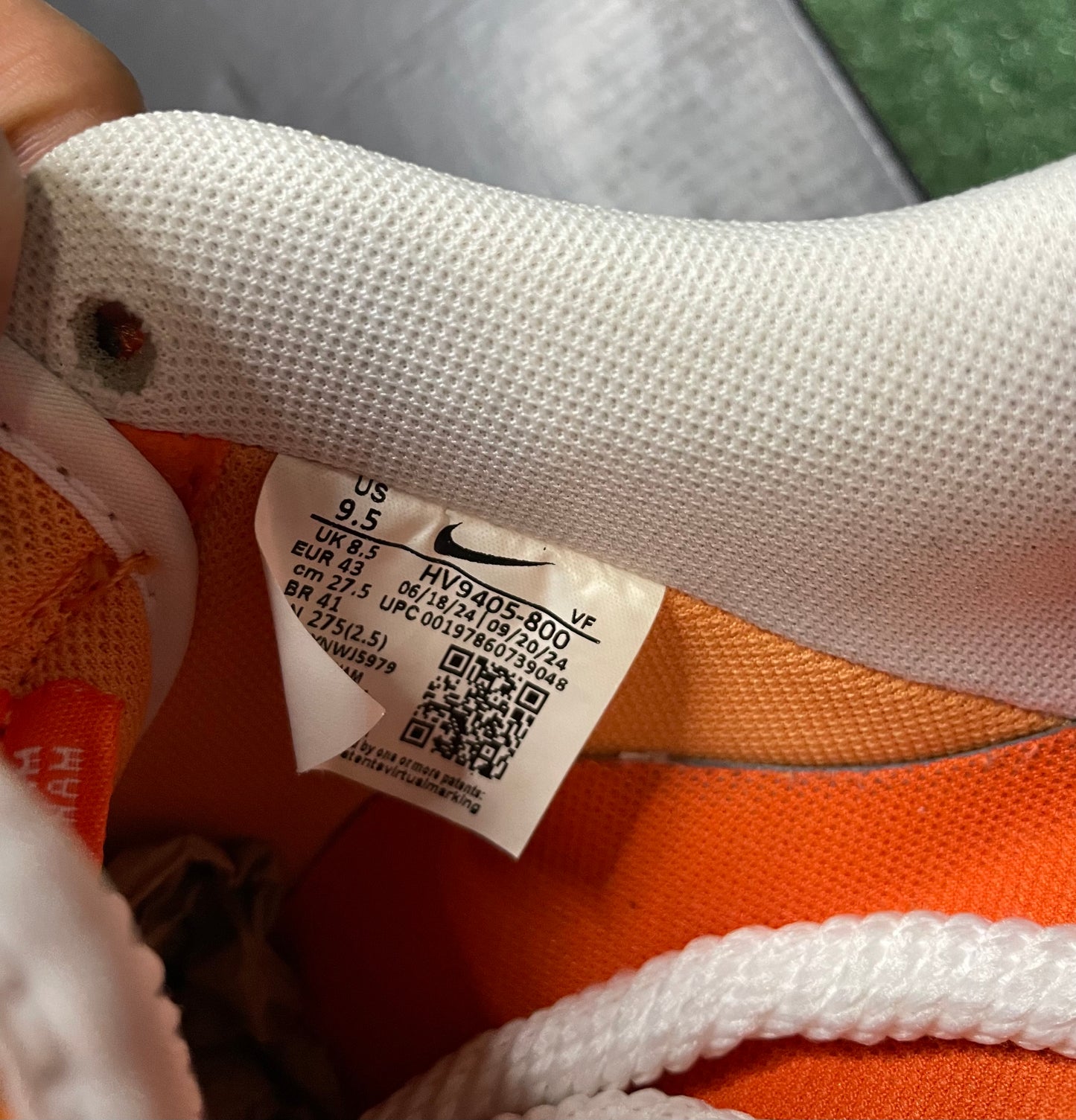Nike Air Force 1 low orange white size 9.5men/11women