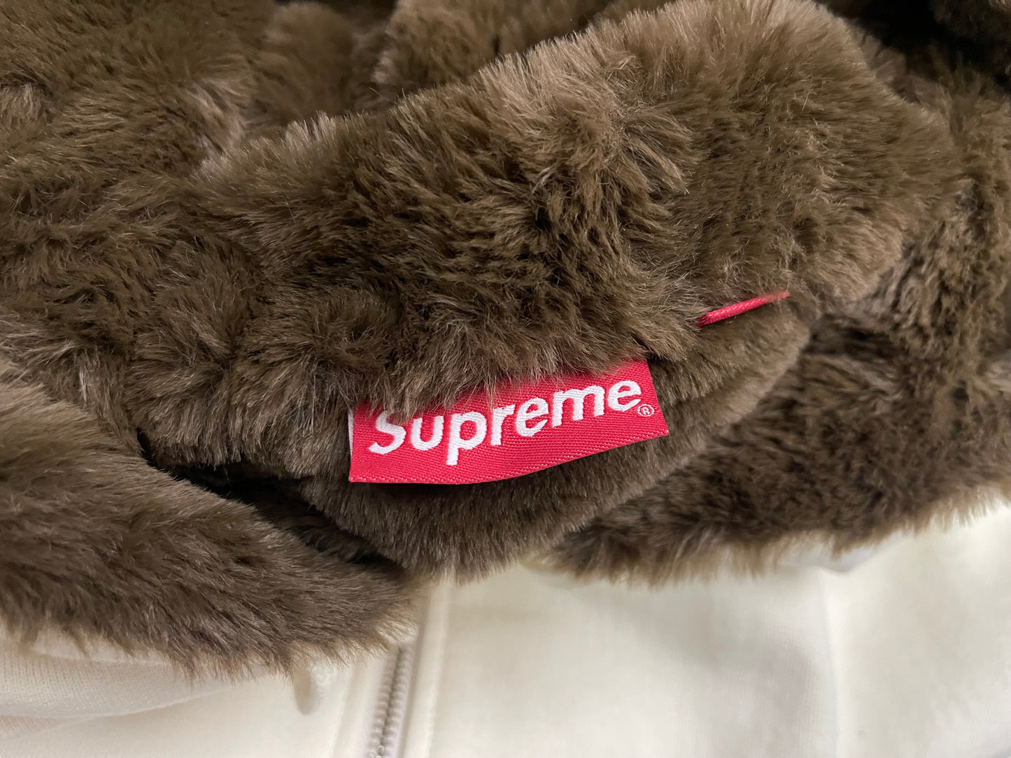 Supreme Faux Fur Hoodie Natural