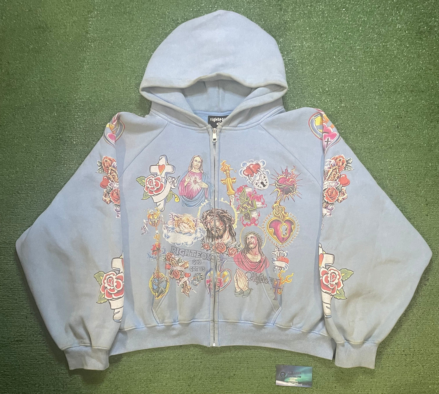 We Are Righteous Risen King Zip Up blue Hoodie