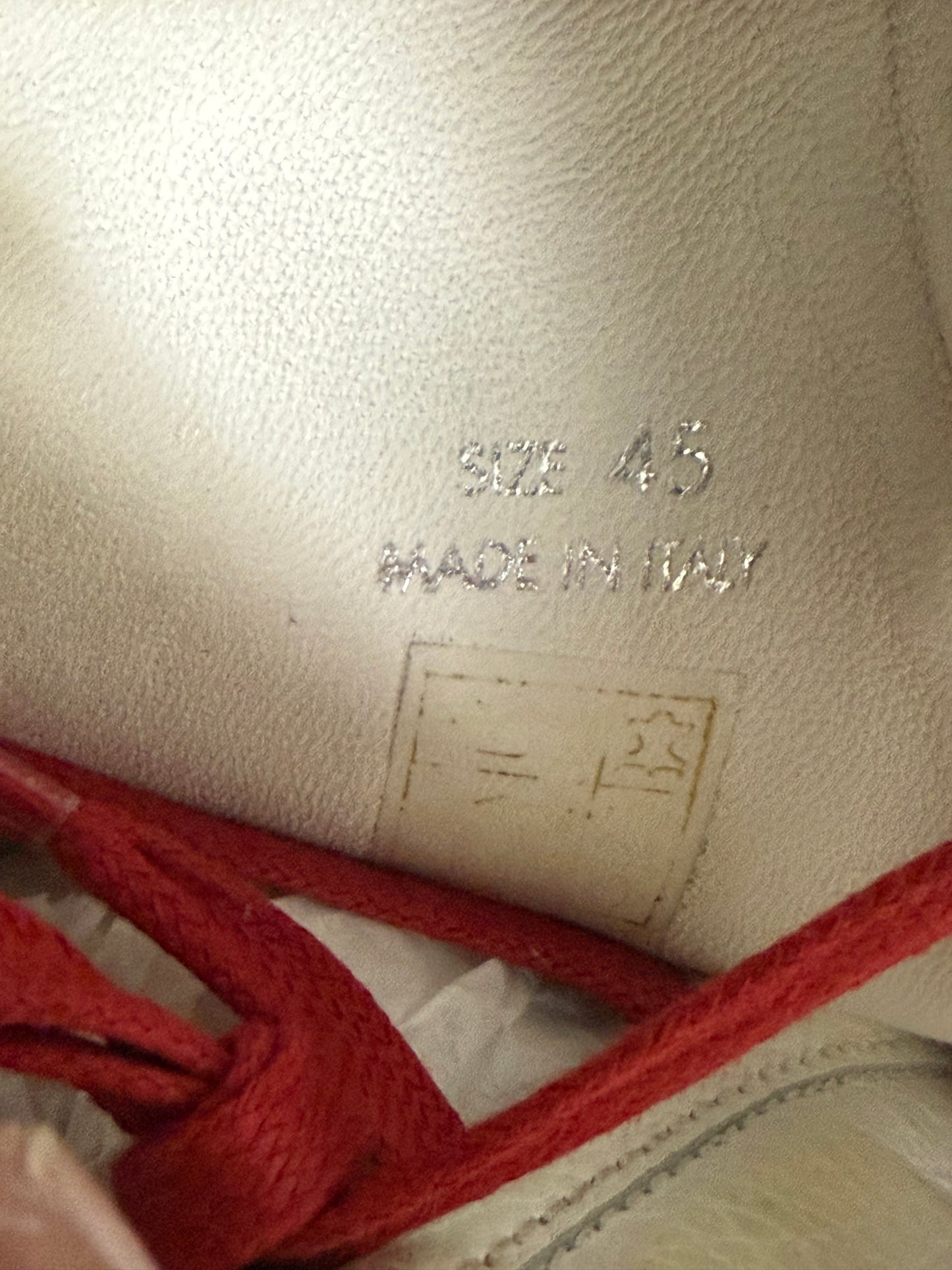 Amiri Sunset Leather Sneaker White Red 12 Men/45 EU “Preowned”