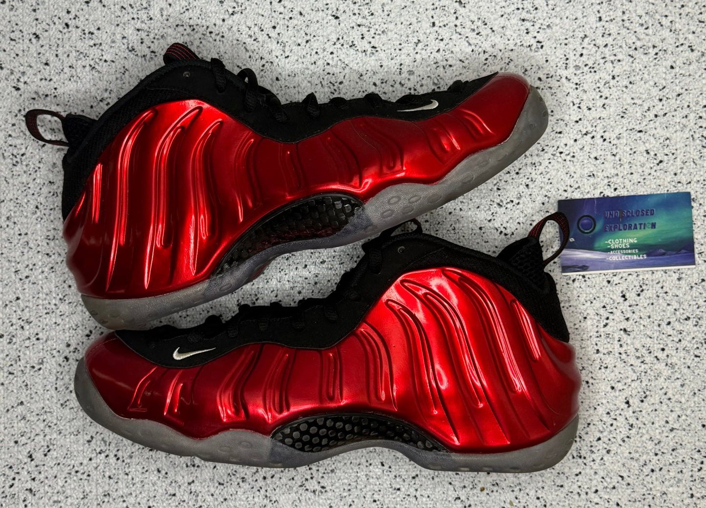Nike Foamposite Red Metallic 11 Men/12.5 Women “Preowned”