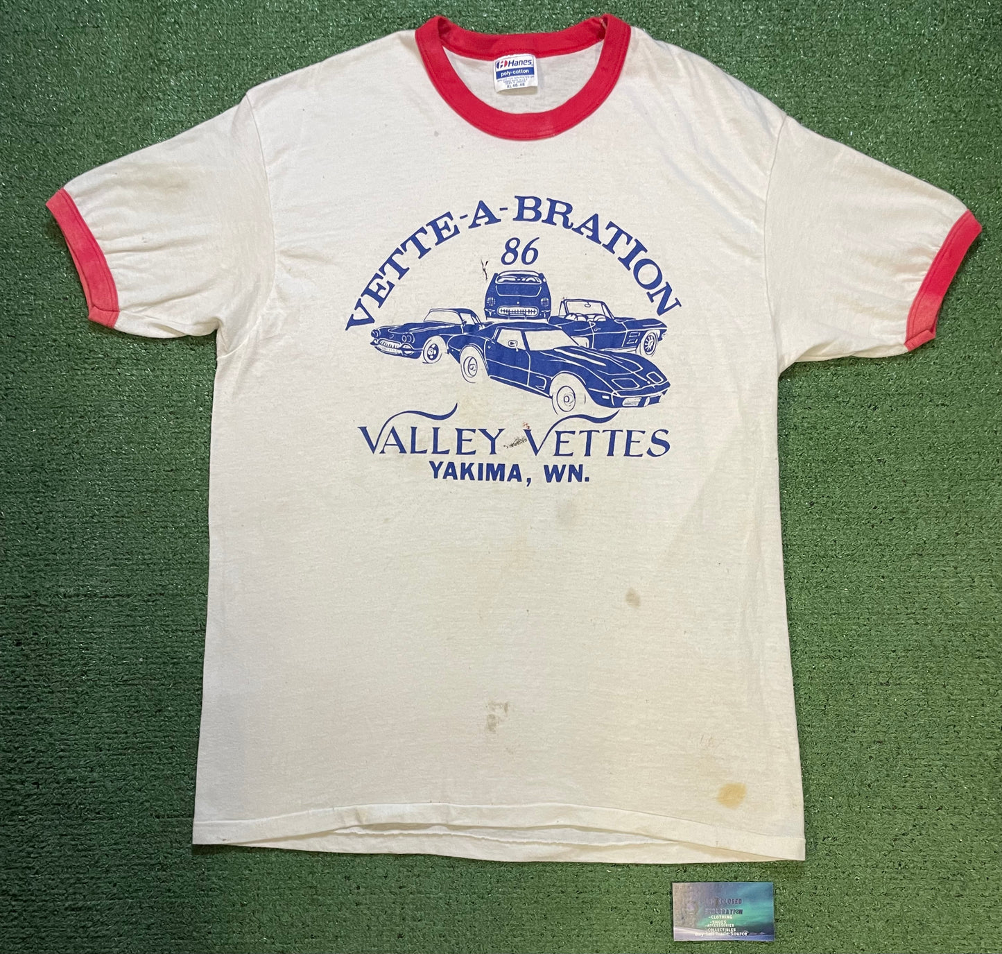 Vintage 1980s Vette-A-Bration ringer distressed tee