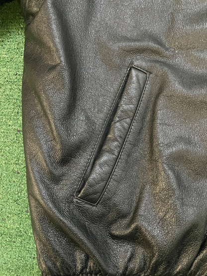 Vintage 1990s Seattle Sonics Pro player Leather Jacket