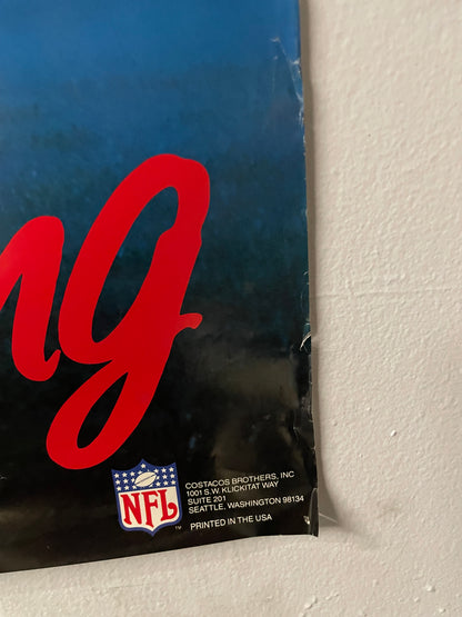 Vintage 1990s Warren Moon moonlighting houston oilers NFL poster