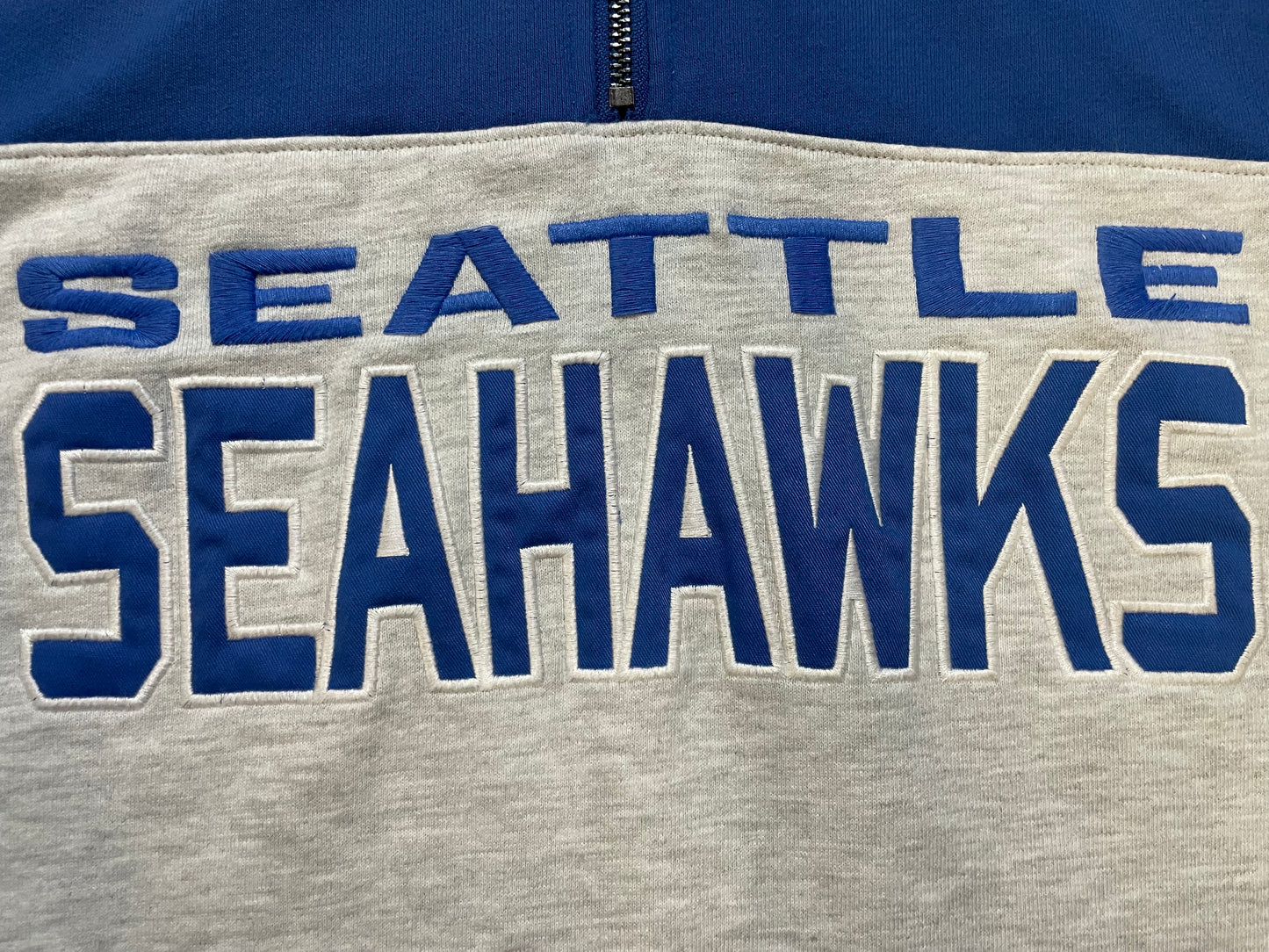Seattle Seahawks grey and blue quarter zip