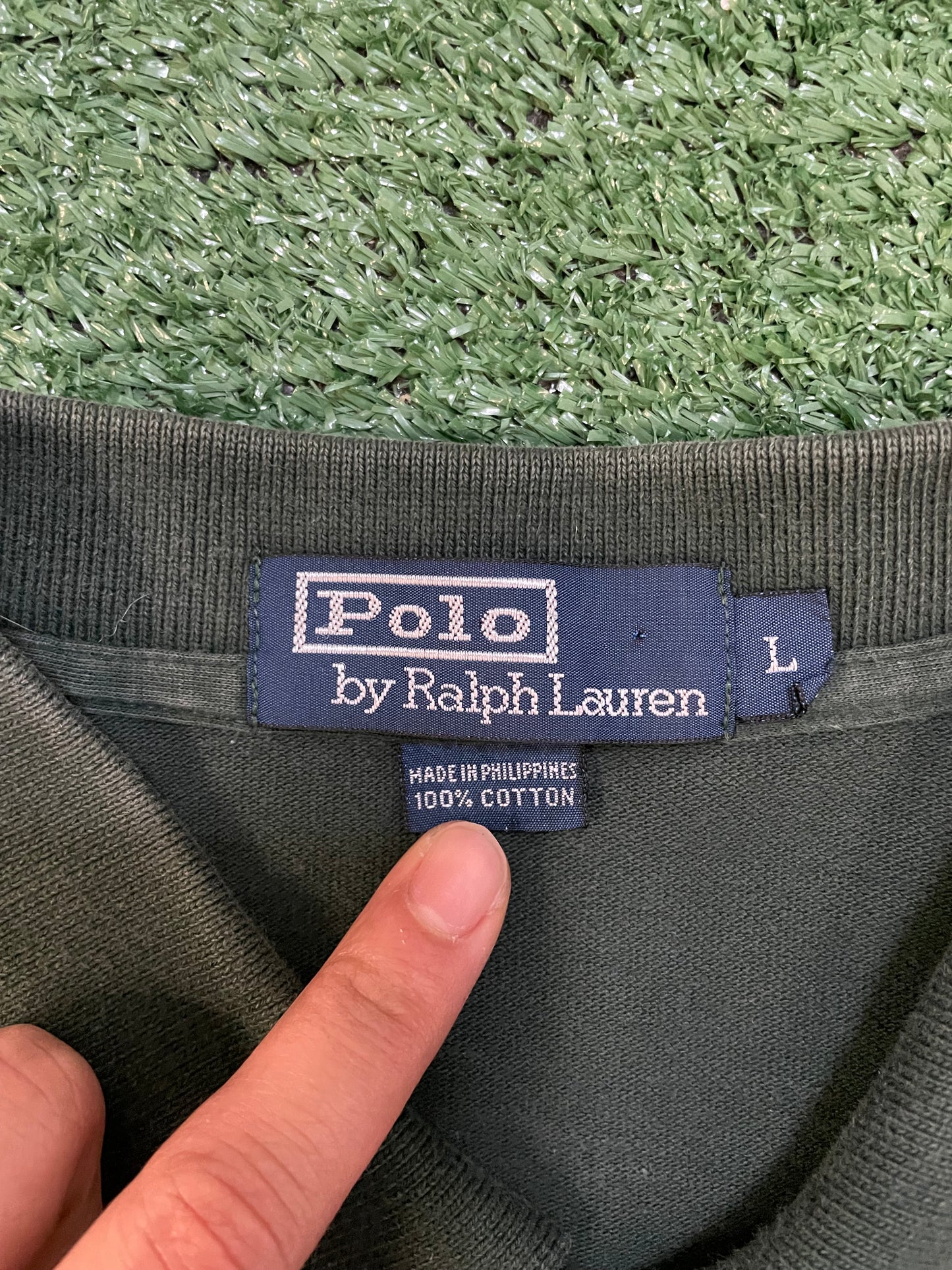 Ralph Lauren green polo longsleeve