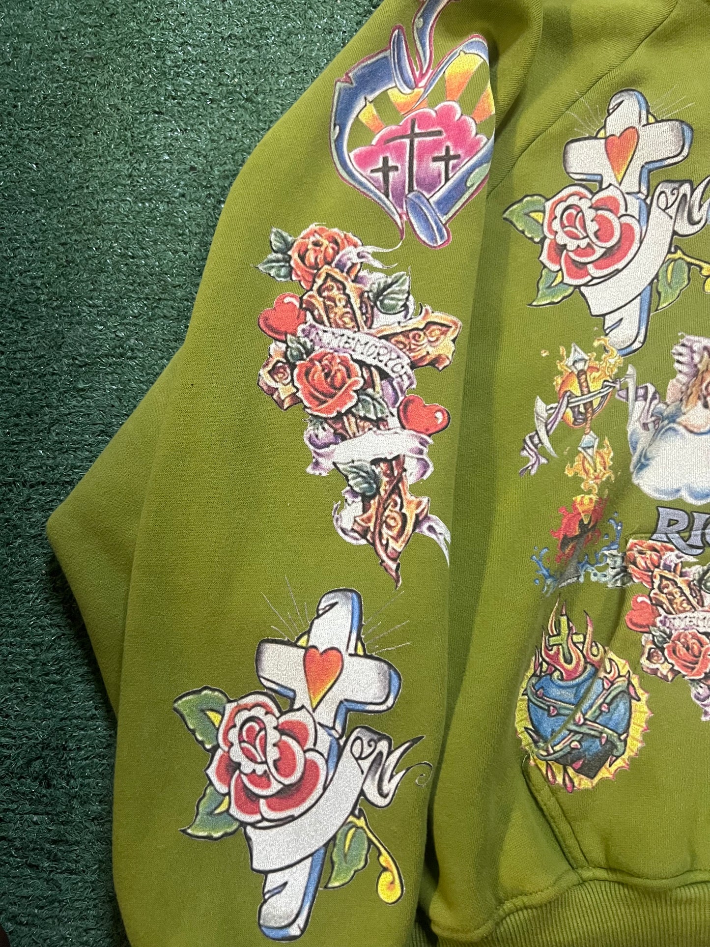 We Are Righteous Risen King Zip Up Moss green hoodie