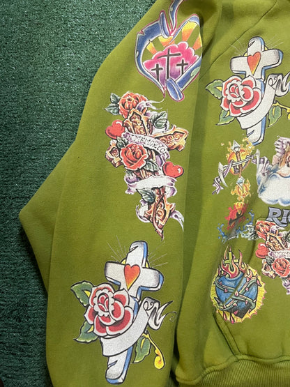 We Are Righteous Risen King Zip Up Moss green hoodie