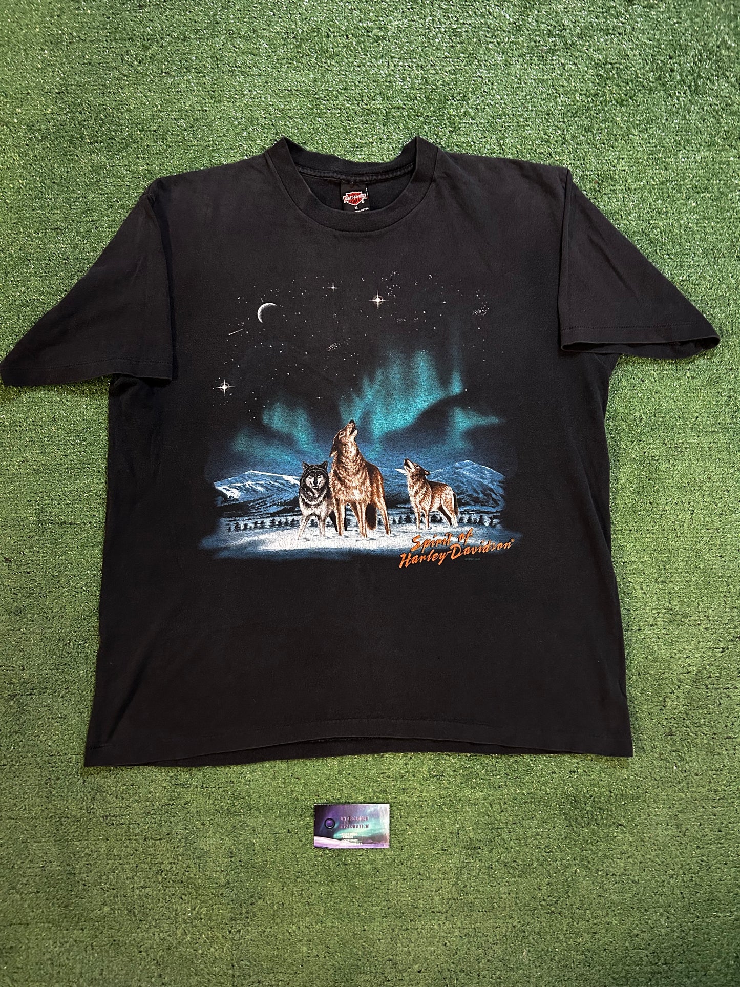 Vintage 1990s spirit of Harley Davidson wolves Seattle tee