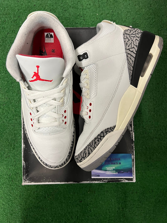 Jordan 3 white cement reimagined size 9men/10.5women