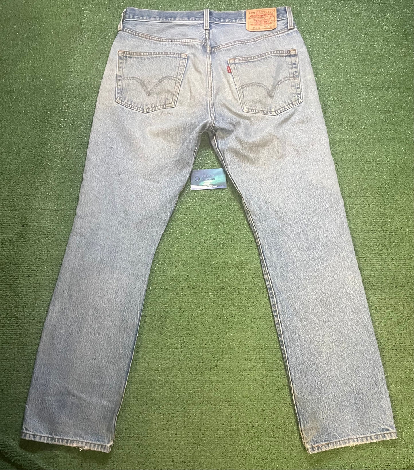 vintage Levi's 501XX button fly light blue wash jeans