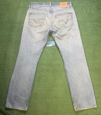 vintage Levi's 501XX button fly light blue wash jeans