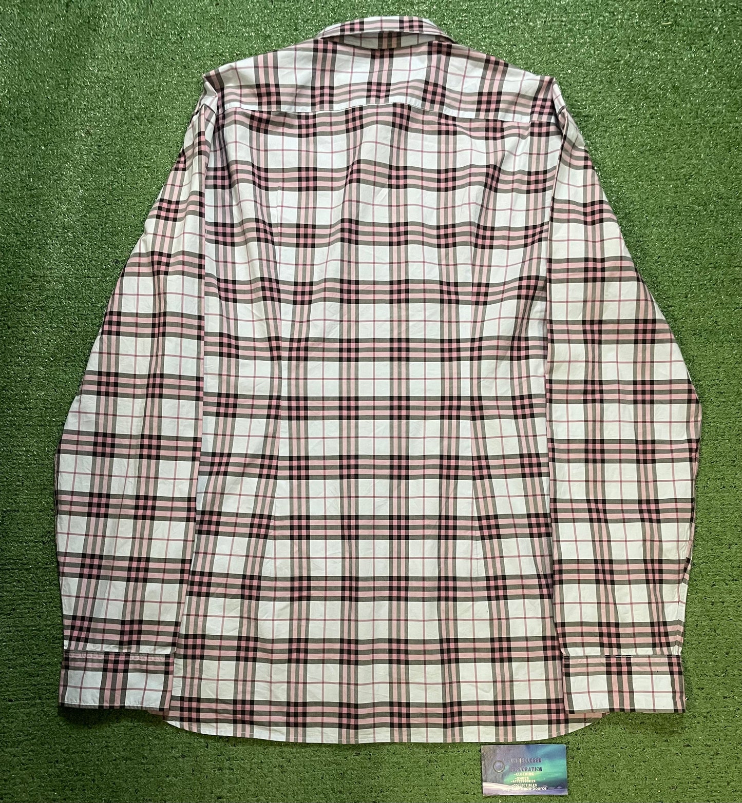 Burberry check pattern plaid blue pink black shirt