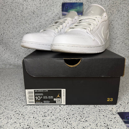 Jordan 1 Low Triple White 10.5 Men “Preowned”