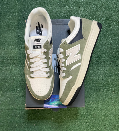 New Balance 480 green and white