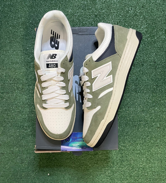New Balance 480 green and white
