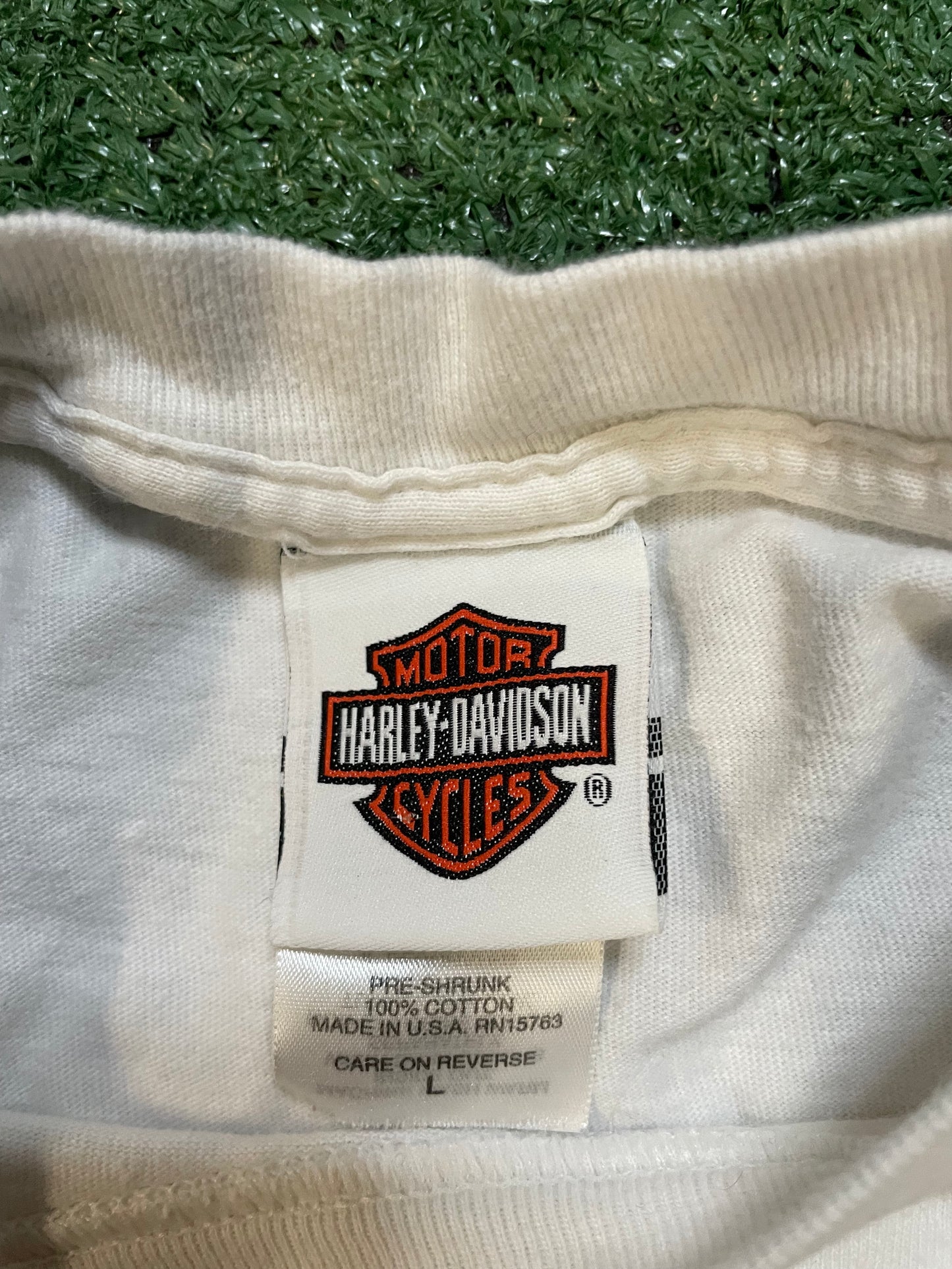 Vintage 2000s Harley Davidson white New York cutoff tee