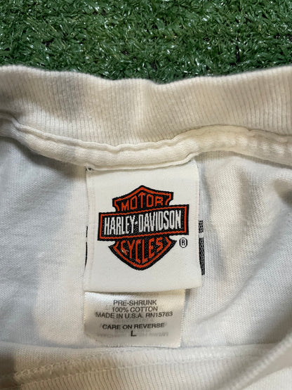 Vintage 2000s Harley Davidson white New York cutoff tee